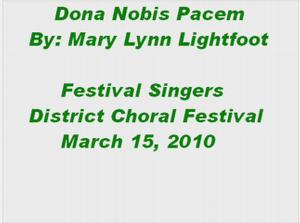 Dona Nobis Pacem-Waldon Festival Singers