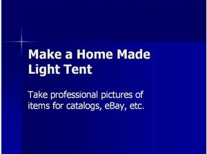 Home Made Light Tent
